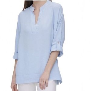 Calvin Klein Roll-Sleeve Blouse